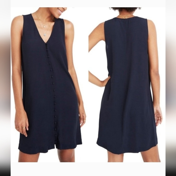 Navy Madewell linen button up - Picture 2 of 5